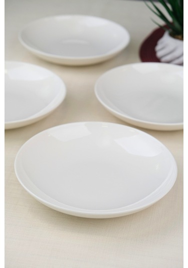 Tabak Evi Porselen Chic Çukur Tabak 19,50cm 550cc 4 Lü Krem