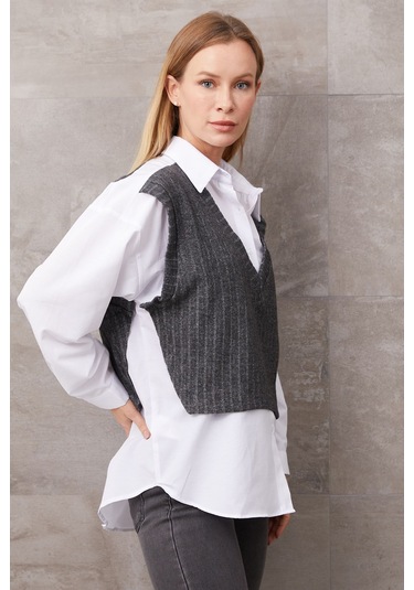 Dparis Süveter Detaylı Gömlek