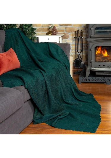 Jakarlı Şönil Koltuk Örtüsü Kanepe Örtüsü Koltuk Şalı 110x175 2 Ad. Kaymaz Zümrüt Zümrüt