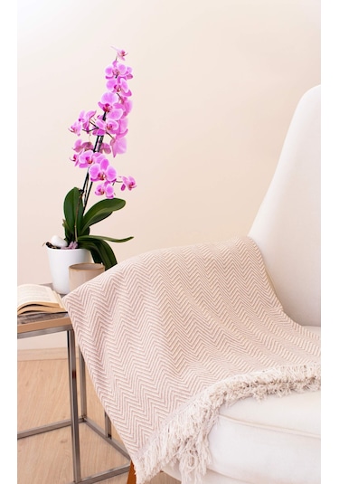 Tabu Home Dokuma Cozy Comfort Bej Tv Örtüsü