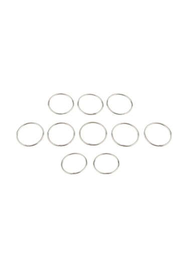 Homyl 10 Adet Bölünmüş Anahtarlık Yüzük Gümüş-38mm Gümüş-38mm Gümüş