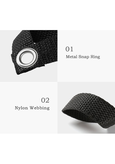 Lemestar Kamp Tenteği Sabitleyici Kancaları - 8 Adet Nilon Dış Mekan Çadır Gölge Tenteği Tutucu Aksesuarı Siyah