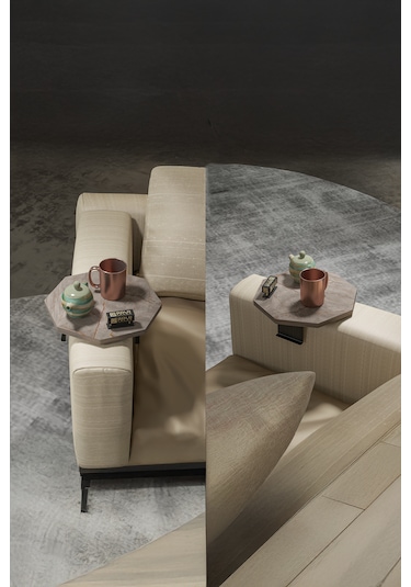 İkili Yan Sehpa Ayarlanabilir Tepsi Sekizgen Gordion