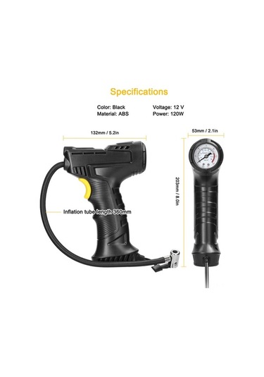 Artfulabode Taşınabilir Suofeng Şişirme, Motosiklet Led Lastikleri İçin Pratik El Pompası, 120w - Mp
