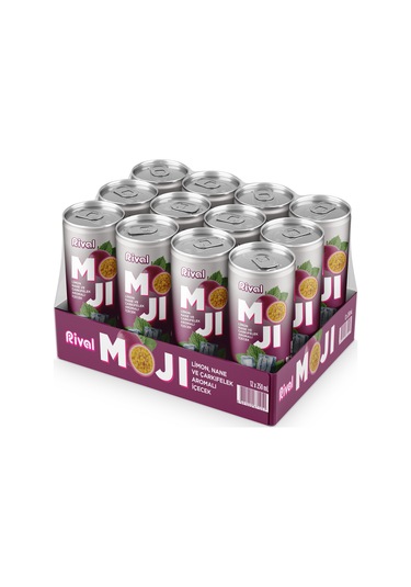 Rival Moji Limon, Nane Ve Çarkıfelek Meyvesi Aromalı Gazlı İçecek 250 Ml 12'li