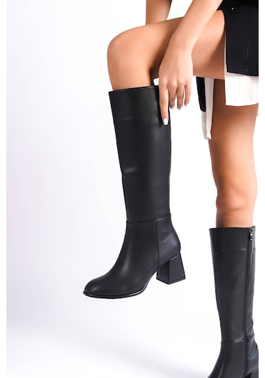 Elsie Kadın Kışlık Siyah Kalın Topuklu Çizme Muhtelif