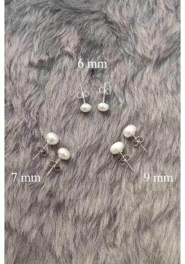 Chavin Bayan 7 Mm Gerçek İnci Çelik Küpe Ce86-7