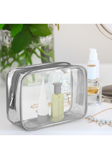 Homyl Şeffaf Kozmetik Çantası Pvc Kullanılabilir