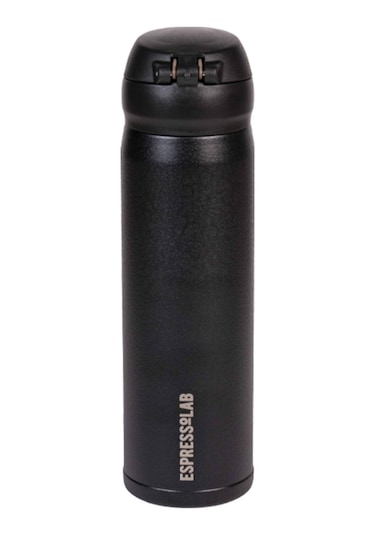 Siyah Dokulu Paslanmaz Çelik Termos 430 ML Kapaklı No:104