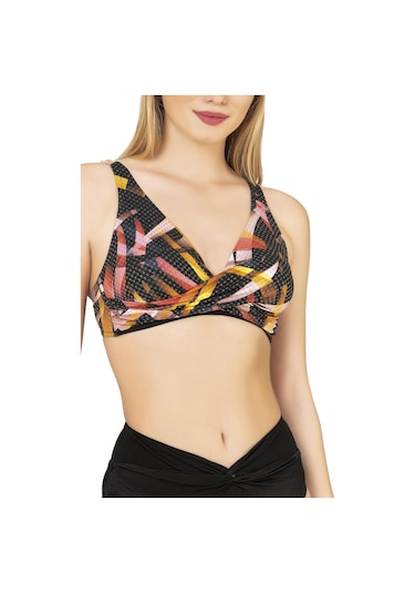 Endeep Kadın Çapraz Detaylı Toparlayıcı Yüksek Bel Bikini Takımı Siyah