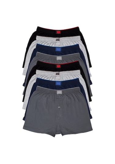 Tutku Erkek Penye Havlu Bel Boxer Karışık Renk 8'li Çok Renkli