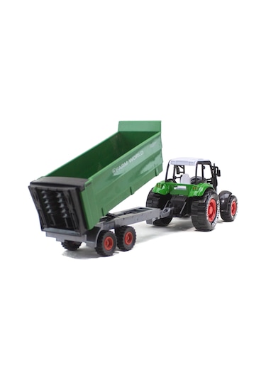 Oyuncak Traktör Römorklu Model Traktör Çek Bırak 30 Cm