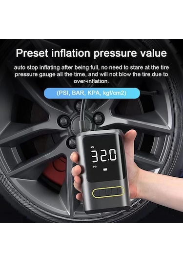 Kablosuz Oto Araç Mini 4000mah 150 Psı Işıklı Oto Hava Kompresörü Ka-760 5250