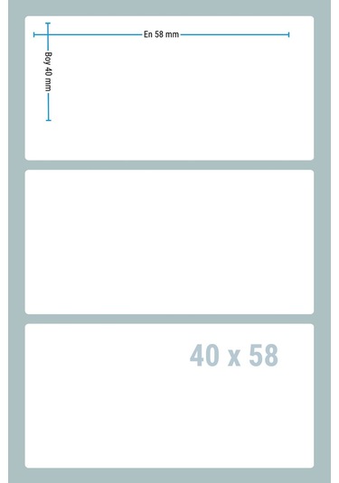 Terazi Etiketi 64 Adet Rulo Termal Etiket 40x58 Mm 500 Sarım Barkod Etiket 1