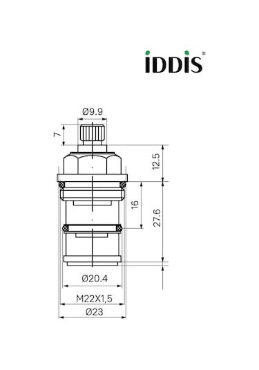 Iddıs Musluk İçin Diverter, 48 Mm, Döner 139622668 Krom
