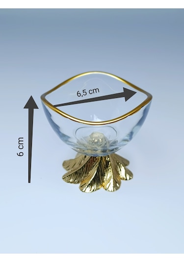 Alfafe Home 6'lı Metal Ayaklı Gold Lokumluk Reçellik Gold