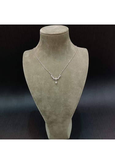 925 Ayar Gümüş Kanatlı Damla Model Tasarımlı Kolye Gümüş