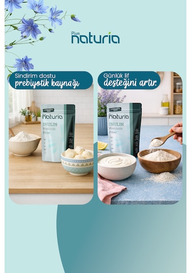 Plus Naturia İnülin Prebiyotik Lif Vegan, Glutensiz, C Vitamini Takviyeli 400g
