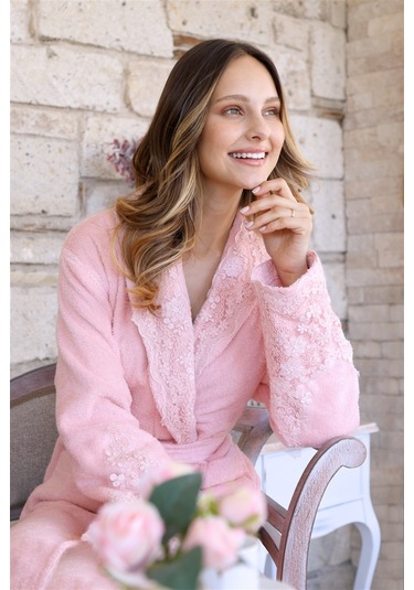 Özdilek Wedding Aile Bornoz Seti Gri - Pudra