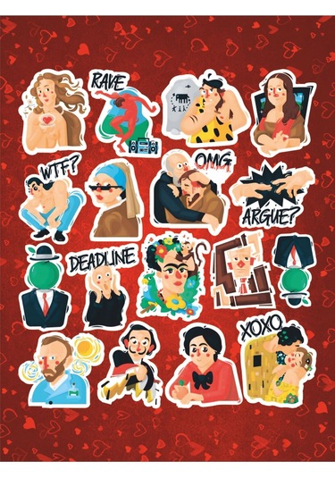 Ünlü Ressamlar & Sanat Sticker Seti Laptop Ajanda Notebook Tablet Telefon Defter Etiket Bullet Diğer