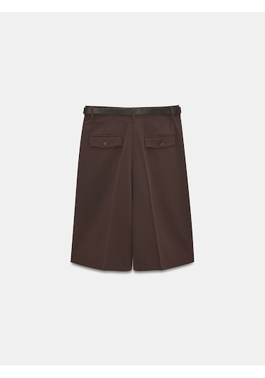 Dilvin 72652 Pilili Kemerli Bermuda-kahve Kahve