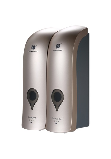 Yifomall Duş Jeli Ve Şampuan İçin 300ml Çift Başlı Duvar Tipi Sabunluk - Kolay Kurulum Ve Yeniden Doldurma Şampanya Altın
