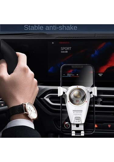 Wondernest S-06 Araba Hava Çıkışlı Yerçekimi Tutucu Geri Çekilir Döner Telefon Braketi Siyah Siyah