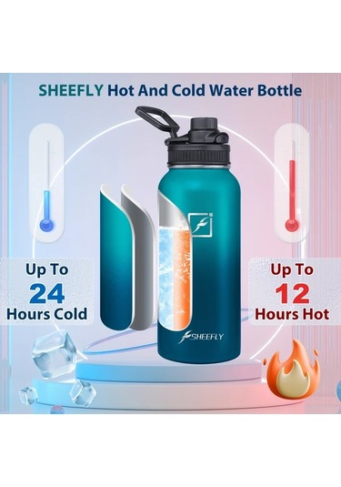 Willowhaven Navy Blue 32oz Paslanmaz Celik Termos Sızdırmaz 3 Kapaklı Bpa Free Lacivert