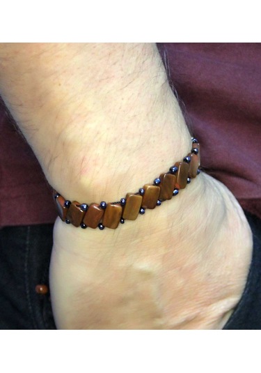 Doğal Kuka Ağacı Erkek Asansörlü Ayarlanabilir Bileklik Eub117 Kahverengi