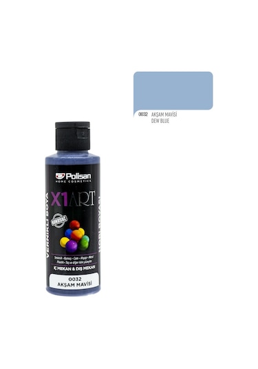 Polisan X1Art Vernikli Hobi Boyası 120Ml - 0032 Akşam Mavisi