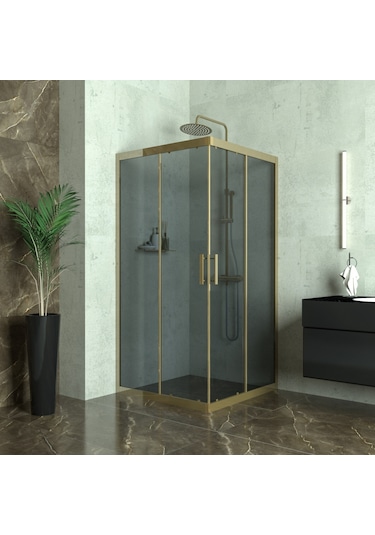 Tekno Duş Bronze Vega 6mm Füme Cam Kare Duşakabin Füme