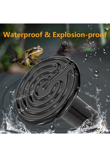 Ulzyvf Siyah Seramik Metal Reptil Isıtma Lambası, E27 Eu Fiş, 220v, 50w-200w, 10.5x7.5cm Siyah Siyah