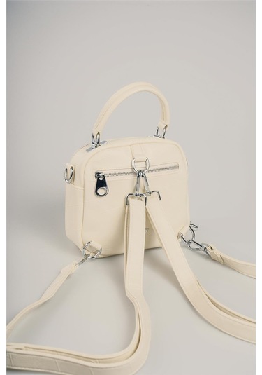 Ççs Kadın 17862 Omuz Ve Sırt Çantası Kirli Beyaz