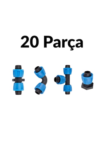 16mm Damlama Tamir Seti Ters Kilitli Nipel Dirsek Te Tapa 20 Parça