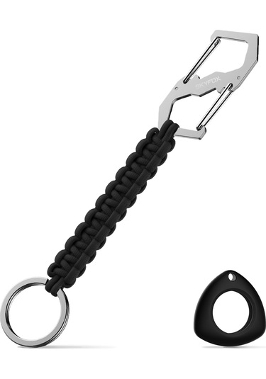 Kangvka Skyfox Nylon Paracord Anahtarlık Seti 1.2m 220kg Yük Dayanımı 420 Çelik Airtag Kılıfı Dahil