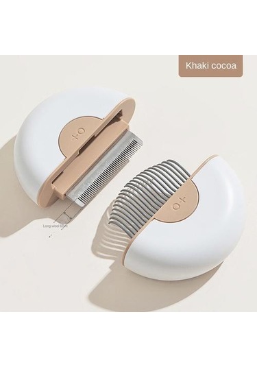 2-in-1 Kedi Tarak Köpek Bakım Fırçası Epilasyon Tapınma Temizleme Masaj Tarakları En İyi Pet Saç Fırçaları Haki