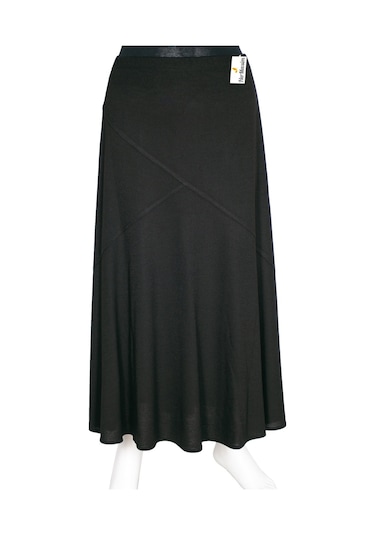 Hesna Kadın Firdevs Firuze Astarlı Çapraz Model Siyah Etek 001