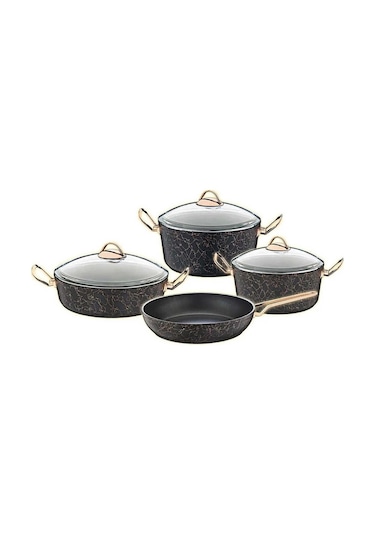 Oms 152.3036. Avangarde 7 Parça Granit Tencere Seti Gold