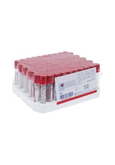 Kırmızı Kapaklı Vakumlu Boş Kan Alma Tüpü 10 Ml