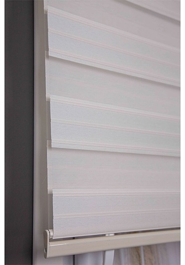 Oba Perde Keten Zebra Perde Beyaz 80 x 190