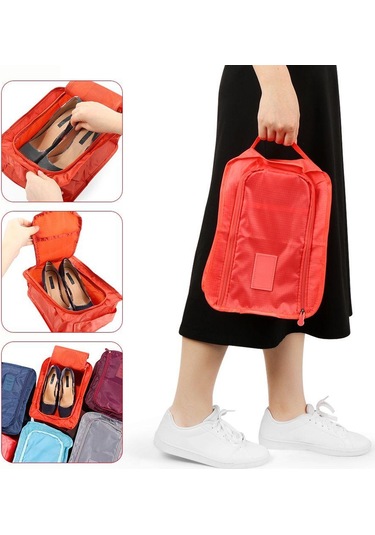 Moda Düzenleme Kutusu Su Geçirmez Seyahat Ambalaj Düzenleyici Çanta Ayakkabı Saklama Çantası Ev Yaşam Şarap Kırmızısı