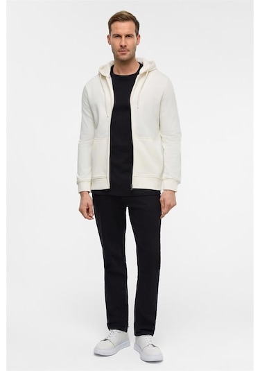 SÜVARİ Beyaz Regular Düz Bisiklet Yaka Sweatshirt Beyaz