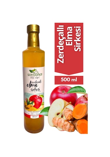 Zerdeçallı Elma Sirkesi 500 Ml - Organik Doğal Fermantasyon