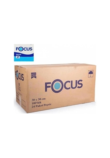 Focus Extra Kare Servis Peçetesi 30x30 Cm 100'lü 24 Paket