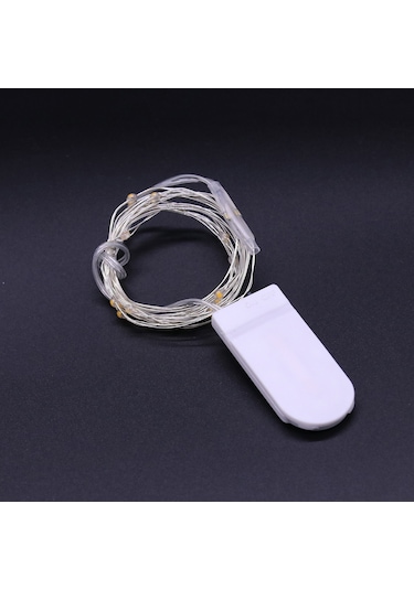 Ximistore9 1 Metre Bakır Tel Led Işık Zinciri 3000k Islak Beyaz 10 Led 2032 Pil Kutusu Noel Dekorasyon Atmosfer Işığı Ip44 Pil Dahil Değil