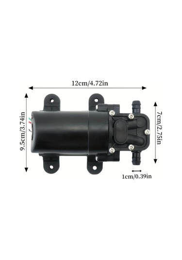 Boatshop1 1 Adet 12v 90psı 3.6lpm Tarımsal Elektrikli Su Pompası Siyah Mikro Yüksek Basınç Diyafram Su Püskürtücü Araba Yıkama 1pc