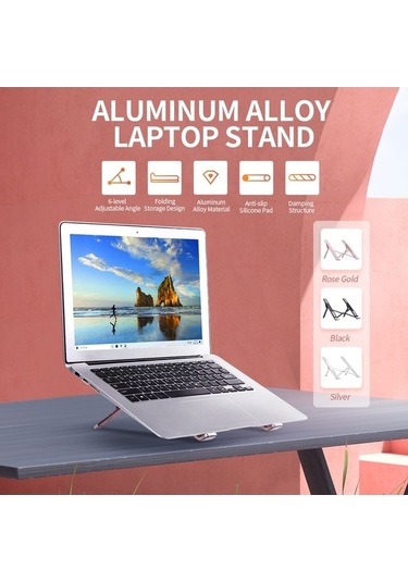 Didadodo 6 Seviyeli Taşınabilir Dizüstü Standı - Kaymaz Alüminyum Tasarım