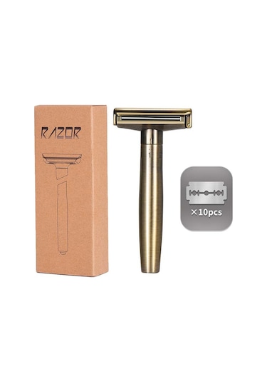 Joyhub Manuel Tıraş Makinesi Rulo Sistem Erkek Tıraş Bıçağı Metal Tıraş Üstün 1 Şaft 10 Yedek Bıçak Apc-739 C