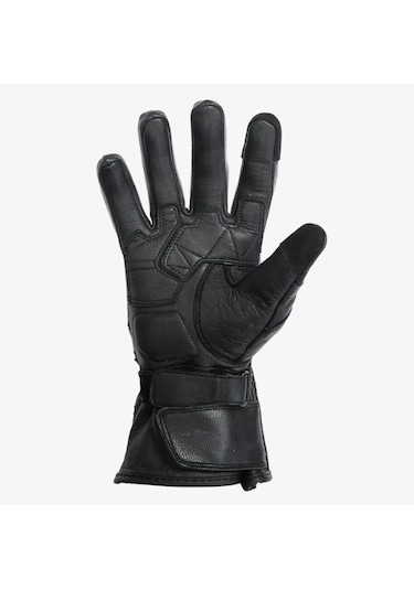 Venom Motosiklet Eldiveni Deri Siyah %100 Leather Motorcu Eldiveni