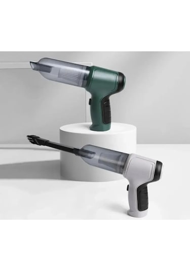 Mini Beyaz Güçlü Emiş Üfleme Özellikli Ev Araç Kablosuz Şarjlı El Süpürgesi 2in1